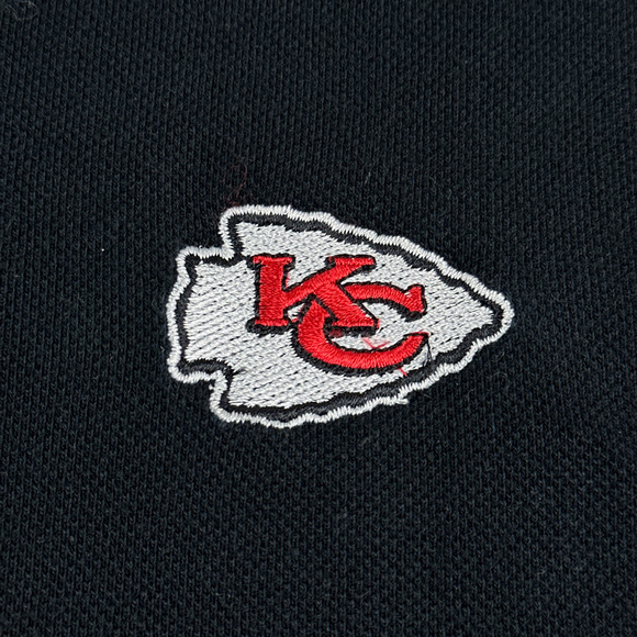 Vintage Chiefs Polo Shirt Adult EXTRA LARGE Black Y2K Kansas City NFL Football - Picture 2 of 6